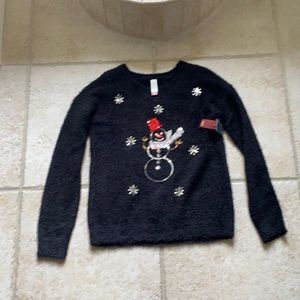 Black snowman sweater